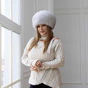 Luxury Real Fox Fur Hat for Women, Winter Fur Cap, Genuine White Fox Hat, Warm & Stylish Headwear, Fuzzy Hat For Her, Fluffy Kubanka Hat