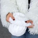 Knitted Fur Beanie Hat, Womens Winter Hat, Silver Furry Hat, Fluffy Rabbit Fur Hat, Warm Ladies Hat, Fuzzy Fur Headwear, Gift For Wife
