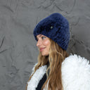 Knitted Fur Beanie Hat, Womens Winter Hat, Silver Furry Hat, Fluffy Rabbit Fur Hat, Warm Ladies Hat, Fuzzy Fur Headwear, Gift For Wife