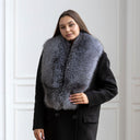 Luxury Silver Fox Fur Collar, Fluffy Fur Scarf, Genuine Fox Fur Shawl Wrap, Women's Winter Stole, Premium Fur Accessory, Detachable Collar
