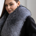 Luxury Silver Fox Fur Collar, Fluffy Fur Scarf, Genuine Fox Fur Shawl Wrap, Women's Winter Stole, Premium Fur Accessory, Detachable Collar