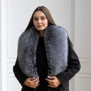 Luxury Silver Fox Fur Collar, Fluffy Fur Scarf, Genuine Fox Fur Shawl Wrap, Women's Winter Stole, Premium Fur Accessory, Detachable Collar
