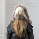 Light Beige Raccoon Fur Trapper Hat, Oversized Furry Hat Wit Earflaps, Real Leather Aviator Hat, Stylish Winter Hat, Fluffy Ushanka Gift