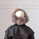 Light Beige Raccoon Fur Trapper Hat, Oversized Furry Hat Wit Earflaps, Real Leather Aviator Hat, Stylish Winter Hat, Fluffy Ushanka Gift