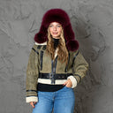 Burgundy Fox Fur Trapper Hat, Real Fur & Leather Winter Hat, Fluffy Ear Flap Hat, Thick Warm Ushanka, Fashion Bomber Hat, Gift For Her