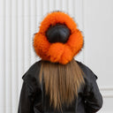 Real Raccoon Fur Trapper Hat In Orange, Fuzzy Hat With Earflaps, Black Leather Aviator Hat, Women Winter Hat, Warm Bomber Hat For Girlfriend