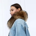Short Raccoon Fur Collar, Genuine Fur Neck Warmer, Luxury Real Fur Scarf for Women, Winter Fashion Accessory, Handmade Fur Collar For Coatb
