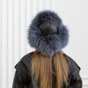 Gray Blue Raccoon Fur Trapper Hat, Real Leather Ushanka, Oversized Trapper Hat, Fluffy Aviator Hat, Fashion Winter Hat, Gift For Girlfriend