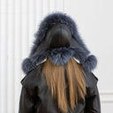 Gray Blue Raccoon Fur Trapper Hat, Real Leather Ushanka, Oversized Trapper Hat, Fluffy Aviator Hat, Fashion Winter Hat, Gift For Girlfriend