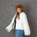 Stylish Winter Fur Hat, Dark Beige Fox Fur Hat, Real Leather Pill Box Hat, Fashion Winter Hat, Warm Mongolian Hat, Anniversary Gift For Wife