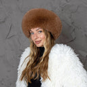 Stylish Winter Fur Hat, Dark Beige Fox Fur Hat, Real Leather Pill Box Hat, Fashion Winter Hat, Warm Mongolian Hat, Anniversary Gift For Wife