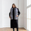 Silver Fox Fur Scarf, Long Real Fur Collar for Women, Handmade Winter Stole, Cozy Natural Fur Wrap, Fashion Accessory, Wife Anniversary Gift