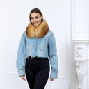 Natural Fox Fur Collar For Her, Brown Detachable Collar For Coat, Fluffy Scarf Wrap, Short Fur Collar, Fur Winter Accessories, Gift For Her