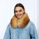 Natural Fox Fur Collar For Her, Brown Detachable Collar For Coat, Fluffy Scarf Wrap, Short Fur Collar, Fur Winter Accessories, Gift For Her