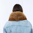 Natural Fox Fur Collar For Her, Brown Detachable Collar For Coat, Fluffy Scarf Wrap, Short Fur Collar, Fur Winter Accessories, Gift For Her
