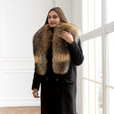 Luxury Real Raccoon Fur Collar For Her, Winter Fur Accessories, Saga Fur Scarf, Genuine Fur Neck Warmer, Long Fur Collar For Coat, Mom Gift