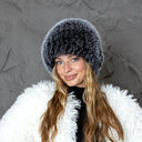 Oversized Fur Beanie, Fluffy Fox Fur Hat, Gray Real Fur Hat Women, Fur Winter Hat, Fuzzy Ladies Hats, Fur Accessories, Wife Birthday Gift