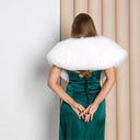 Elegant White Fox Fur Shawl, Real Fur Bridal Wrap, Luxury Wedding Stole for Bride, Evening Shoulder Wrap, Fuzzy Shawl Cape, Fur Accessories