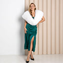 Elegant White Fox Fur Shawl, Real Fur Bridal Wrap, Luxury Wedding Stole for Bride, Evening Shoulder Wrap, Fuzzy Shawl Cape, Fur Accessories