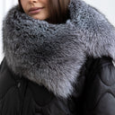 Premium Silver Fox Fur Collar, Warm Winter Scarf, Detachable Collar for Coat, Real Fur Wrap, Fur Collar for Cold Weather, Wife Birthday Gift