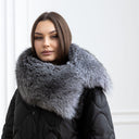 Premium Silver Fox Fur Collar, Warm Winter Scarf, Detachable Collar for Coat, Real Fur Wrap, Fur Collar for Cold Weather, Wife Birthday Gift
