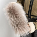 Luxury Real Fur Collar and Cuffs Set for Women, Natural Cool Beige Fox Scarf, Elegant Coat Accessory, Winter Fashion Gift, Anniversary Gift