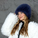 Oversized Fur Beanie, Fluffy Fox Fur Hat, Gray Real Fur Hat Women, Fur Winter Hat, Fuzzy Ladies Hats, Fur Accessories, Wife Birthday Gift