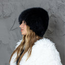 Oversized Fur Beanie, Fluffy Fox Fur Hat, Gray Real Fur Hat Women, Fur Winter Hat, Fuzzy Ladies Hats, Fur Accessories, Wife Birthday Gift