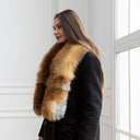 Real Fox Fur Collar for Women, Long Genuine Fur Scarf, Luxury Natural Fox Wrap for Coat, Detachable Winter Shawl, Anniversary Gift for Wife