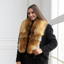 Real Fox Fur Collar for Women, Long Genuine Fur Scarf, Luxury Natural Fox Wrap for Coat, Detachable Winter Shawl, Anniversary Gift for Wife