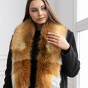 Real Fox Fur Collar for Women, Long Genuine Fur Scarf, Luxury Natural Fox Wrap for Coat, Detachable Winter Shawl, Anniversary Gift for Wife