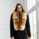 Real Fox Fur Collar for Women, Long Genuine Fur Scarf, Luxury Natural Fox Wrap for Coat, Detachable Winter Shawl, Anniversary Gift for Wife
