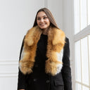 Real Fox Fur Collar for Women, Long Genuine Fur Scarf, Luxury Natural Fox Wrap for Coat, Detachable Winter Shawl, Anniversary Gift for Wife