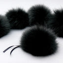Black Raccoon Fur Pompom, Large Fuffy Pom Pom For Hat, Detachable Pompoms, Real Fur Pompons, Crafts Supplies, Fuzzy Bommel, Cute Hat Decor