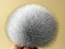 Real Fur Pom Pom, Light Gray Fur Pompom for Hat, Fox Fur Pom, Detachable Pompom, Silver Fox Pom Pon