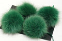 Green fox fur pompom, Real fur pom pom for hat, Fluffly pom pom, Detachable pompom, Fur pompom ball, Fur accessories, Furry balls