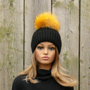Orange Fur Pom Poms, Real Raccoon Fur Accessories, Large Pompom for Hats, Fluffy Pom Pom with Snap, Teenage Girl Gift, Accent Pompom for Hat