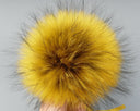 Real fur pom poms, Ochre fur pompom for hat, Raccoon fur pompoms, Detachable pompom, Fluffy pom pom for hat, Furry bommel