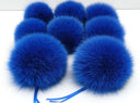 Bright Blue Fur Pompom for Hat, Fur Pom Pom, Fox Gur Pom Pon, Large Furry Ball, Detachable Pompon, Attachable Fuzzy Bommel, Fluffy Bubble