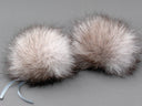 Real Fur Pom Pom, Beige Fluffy Pompom, Fox Tail Fur Pompom for Hat, Puff Fur Ball, Furry Bommel, Fuzzy Pompon, Real Fox Fur Pom Pon for DIY