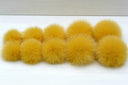 Fur yellow pompom for hat, Mustard detachable pom pom with ribbon, DIY pom pons, Gifts for her, Fluffy ball for baby hat, Fur bommel