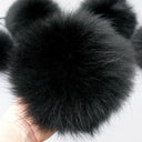Black Raccoon Fur Pompom, Large Fuffy Pom Pom For Hat, Detachable Pompoms, Real Fur Pompons, Crafts Supplies, Fuzzy Bommel, Cute Hat Decor