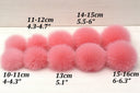 Cute Pink Fur Pompoms, Large Furry Pom Pom with Ribbon, Detachable Fluffy Pompons for Beanie, Fuzzy Balls for Hats, Furry Bommel For Her