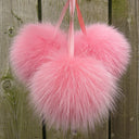 Fluffy Fur Pom Pom, Genuine Fur Pompom for Hats, Fuzzy Pink Pompom, Hat Decoration, Furry Ball, Detachable Pompom For Hat, Fur Accessories