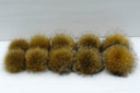 Real Fur Pom Pom for Hat, Raccoon Pompom, Detachable Fluffy Pompom, Brown Fur Ball With Ribbon, Hat Accessories, Craft Supply, Fur Bommel