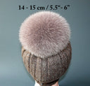Real Fur Pom Pom, Beige Cappuccino Fox Fur Pom Pom for Hat, Real Fur Fluffy Pom, Large Plush Furry Ball, Detachable Pompom, Fur Bommel Decor