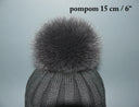 Fox Real Fur Pom Pom, Fluffy Pompom, Dark Gray Fur Pompon, Detachable Pom Pon, Dark Fur Accessory, Real Fox Pom Pom, Fluffy Bommel