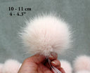 Pink fur pom pom for hat, Fox fur pom pom for beanie, Fluffy pompom, Powder pink fur pompom, Fox fur bommel, Large pom pom, Real fur pompom