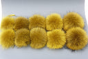 Yellow Fur Pom Poms, Raccoon Fur Pompoms, Ochre Fur Pompom, Detachable Pompom, Fluffy Pom Pom for Hat, Furry Bommel, Hat Pompom For Girl