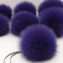 Violet fur pompom for hat, Fur pom poms with ribbons, Pompons for crafts, Purple fluffy bommel, Fuzzy balls, Sewing pom pom, Fur hat Decor